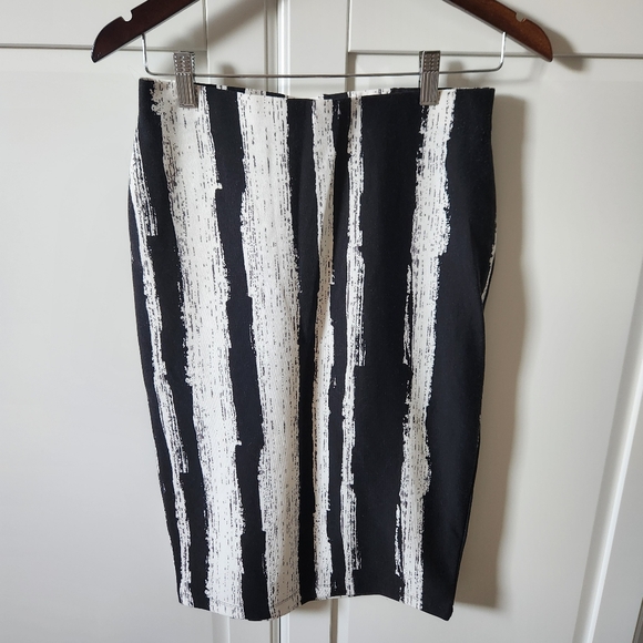 JULES & LEOPOLD Black and white midi stripped skirt Size S - Picture 1 of 6
